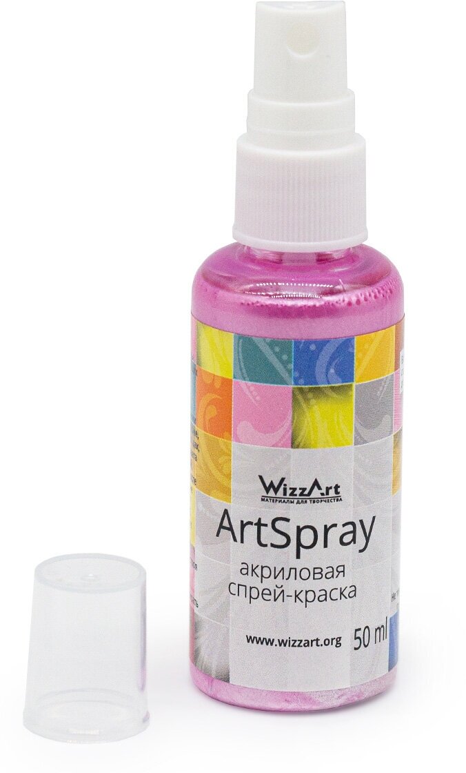 Спрей-Краска ArtSpray, розовая органза/перламутровый 50мл Wizzart - фотография № 2