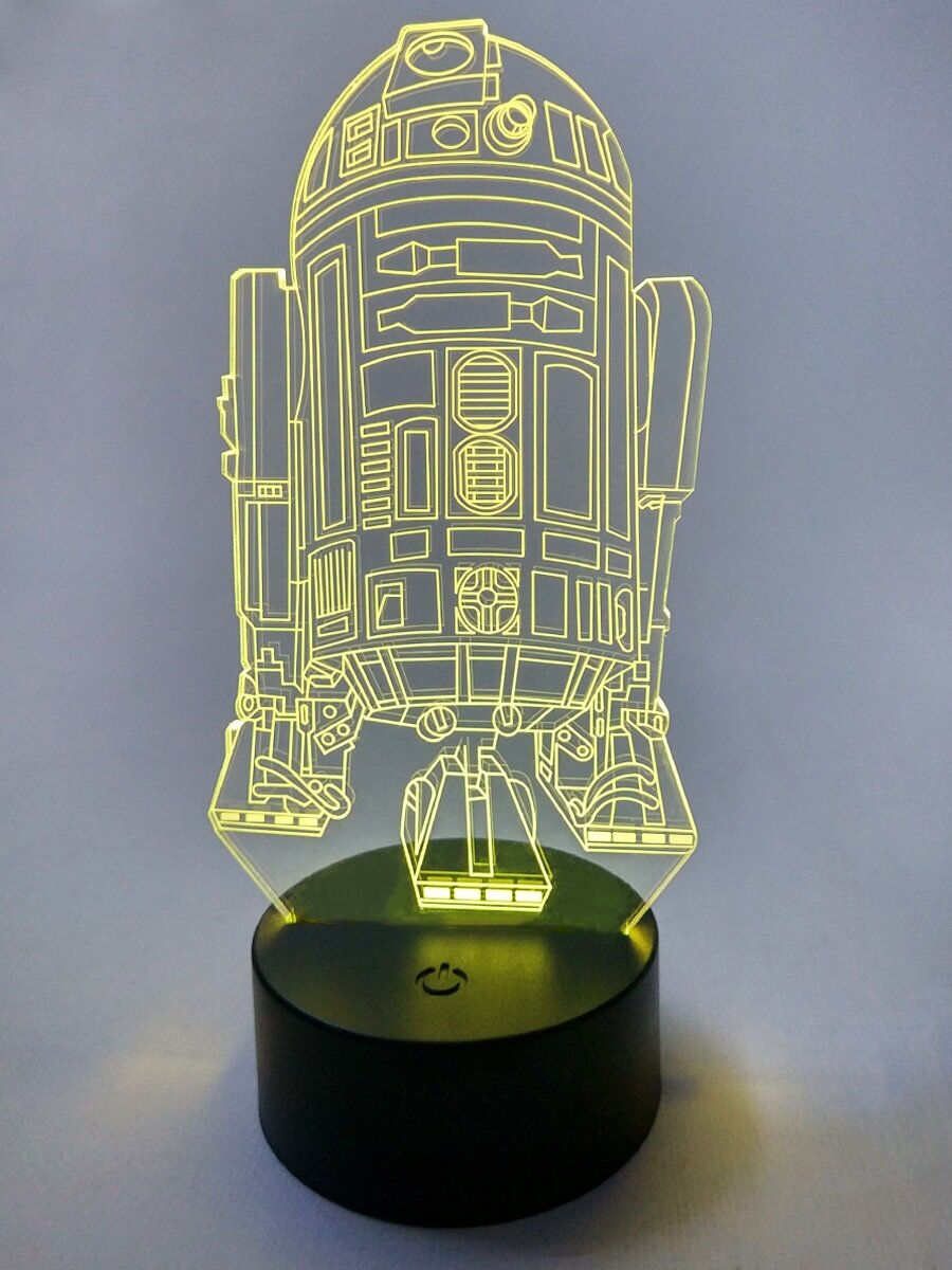 Настольный 3D-ночник R2-D2 Звездные войны (usb, 21,5 см) - фотография № 2