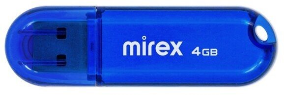 Флешка Mirex CANDY BLUE, 4 Гб ,USB2.0, чт до 25 Мб/с, зап до 15 Мб/с, синяя