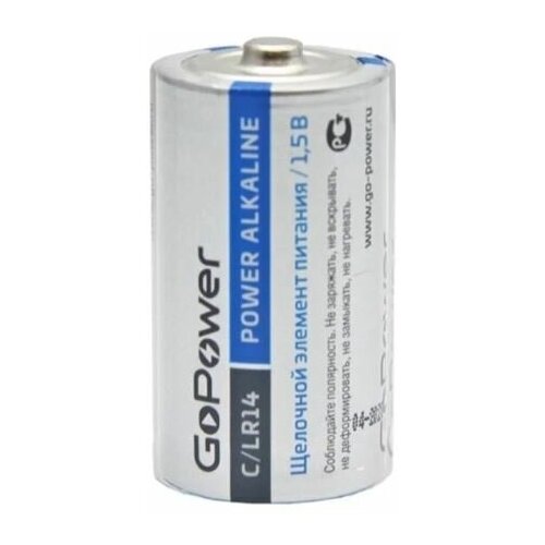 Батарейка GoPower LR14 C Alkaline 1.5V (1шт.) батарейка tesla c gold alkaline c lr14 блистер 2шт