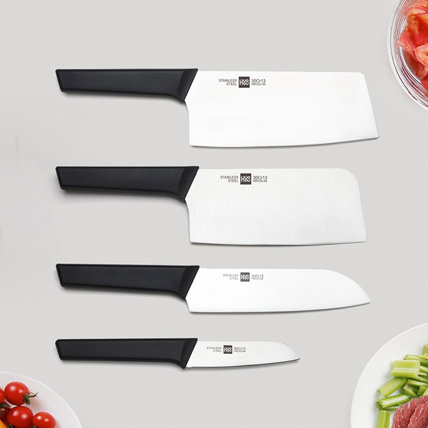 Набор кухонных ножей Xiaomi HuoHou Kitchen knife Set Lite [hu0057] - фото №4