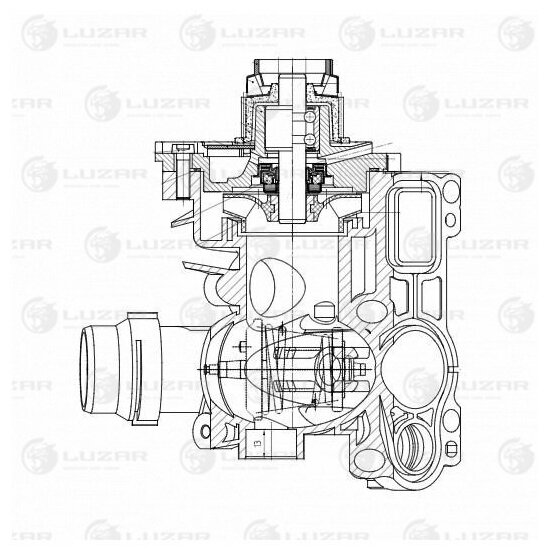 Помпа VAG Golf VI 08-, Passat (B6) 05- 1.8TSi/2.0TSi в сборе с корпусом Luzar