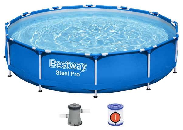 Каркасный бассейн Bestway Steel Pro 56681, 366х76 см (фильтр)