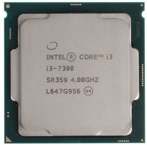 Процессор Intel Core i3-7300 OEM (cm8070104292013srk26) - LGA 1151, 2 x 4 ГГц, L2 - 512 КБ, L3 - 4 МБ, 2хDDR4, DDR3L-2133 МГц, Intel HD Graphics 630, TDP 51 Вт