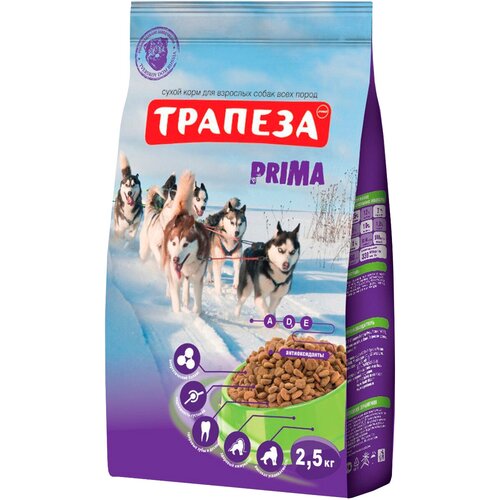 Трапеза прима для активных взрослых собак всех пород (2,5 кг) трапеза breed active для активных взрослых собак всех пород 20 кг