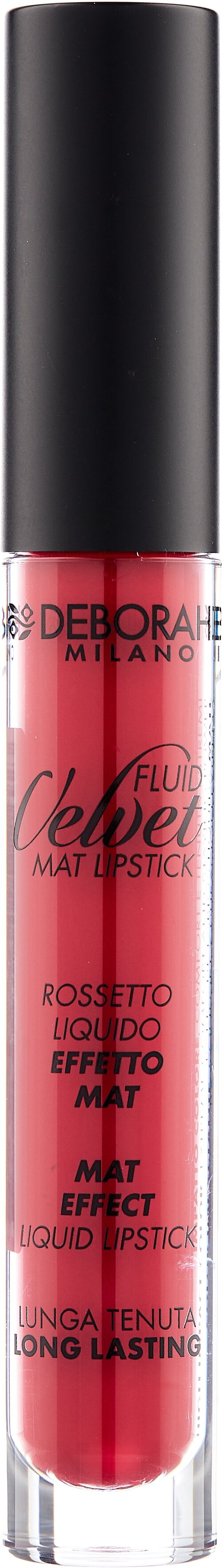 DEBORAH жидкая помада для губ матовая Fluid Velvet Mat Lipstick, оттенок 07 fire red