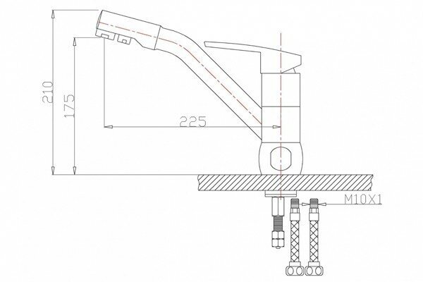 Смеситель для кухонной мойки ZORG Sanitary (ZR 400 KF-47-BR), бронза