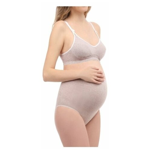 фото 40005 трусы для беременных женщин "фэст" размер(158,164-96-102) бежевый меланж/белый