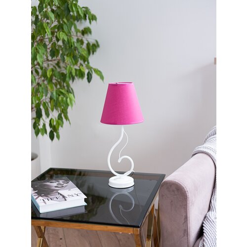 Светильник настольный с розовым абажуром, лампа настольная