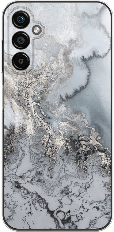 Силиконовый чехол на Samsung Galaxy A25 5G / Самсунг Галакси A25 5G Морозная лавина серая