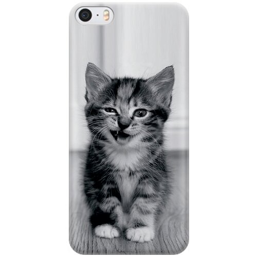 фото Re:pa накладка transparent для apple iphone se / 5s / 5 с принтом "котенок с ухмылкой"