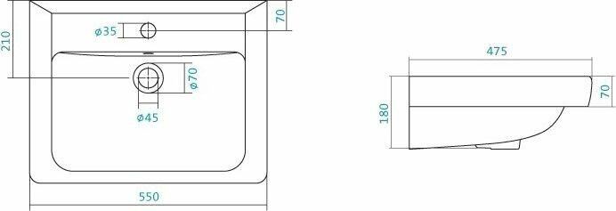 Тигода 55 1WH302126 Умывальник 52.2x59.8x44.7 см Акватон - фото №2