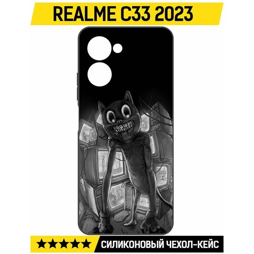 Чехол-накладка Krutoff Soft Case Хаги Ваги - Картун Кэт для Realme C33 2023 черный