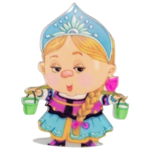 фото Значок бижутерный русская красавица (замок-булавка, разноцветный) 52731 otokodesign