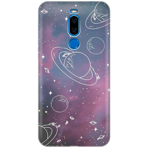 фото Re:pa накладка transparent для meizu x8 с принтом "космос на закатном небе"