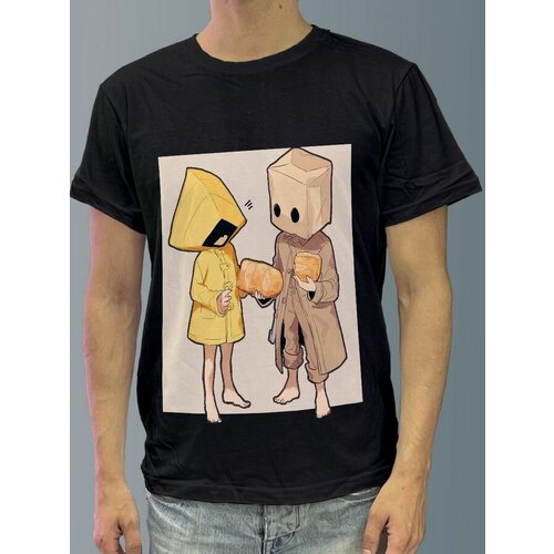 фото Футболка мужская черная из хлопка с dtf рисунком игры little nightmares 2 - 741 будь на стиле