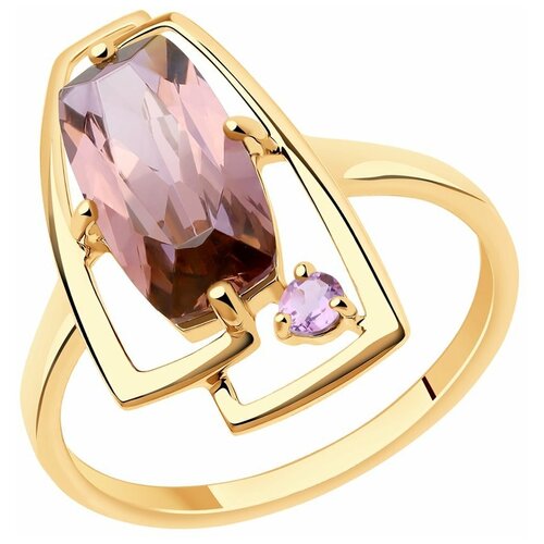 фото Sokolov кольцо из золота с ситалами синтетическими 715785, размер 18