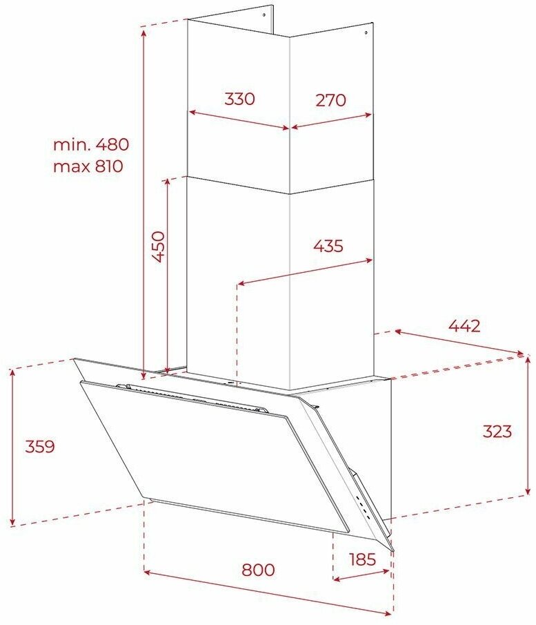 Вытяжка TEKA DVI 88-G1 EOS INFINITY Matt Black - фотография № 7