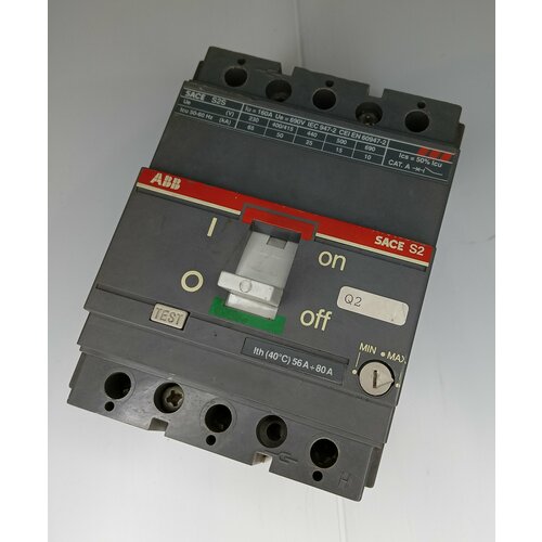Автоматический выключатель ABB SACE S2 Q2 80A автоматический выключатель для защиты электродвигателя 0 4 0 63а abb ms225 1sam151000r1004