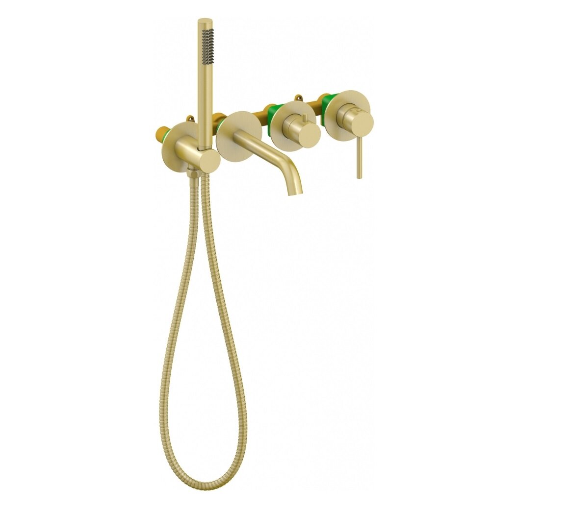 Смеситель скрытого монтажа для ванны с душем Grocenberg GB5070MG золото матовое