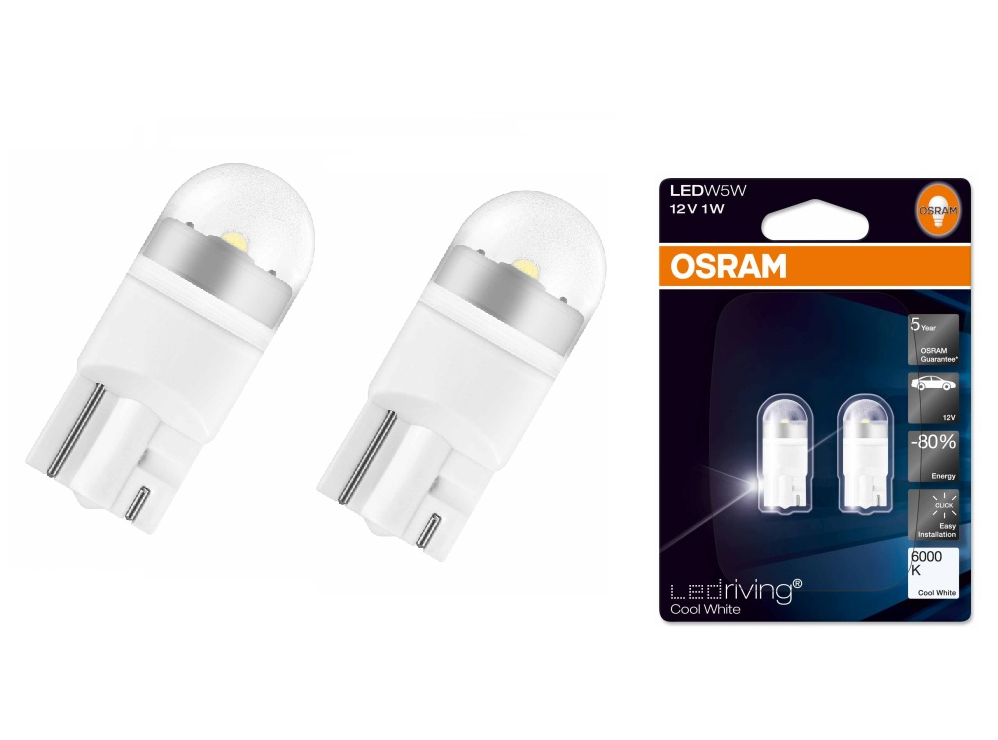 Лампы автомобильные светодиодные OSRAM 1W 12V 6800K ,2шт. OS2850BL-02B