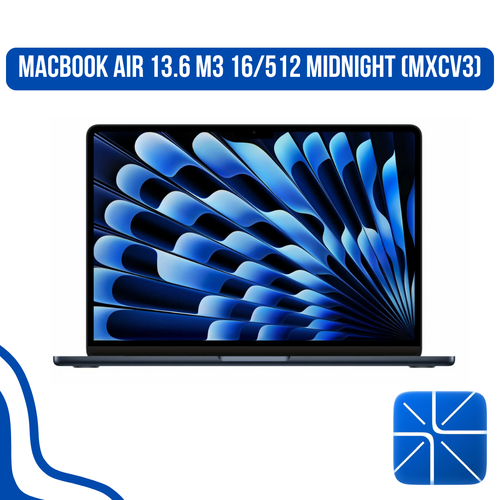Ноутбук Apple MacBook Air 13 2024 M3 16512 ГБ MXCV3 Midnight Английская раскладка 185924₽