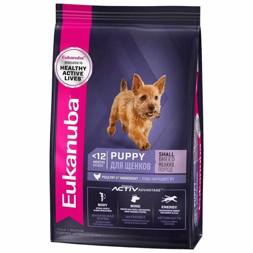 EUKANUBA PUPPY SMALL BREED 3 кг сухой корм для щенков мелких пород 1шт