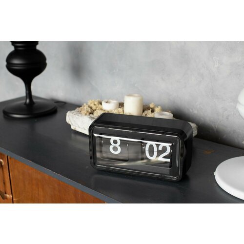 Большие Flip clock часы Black box ( с защитным стеклом )