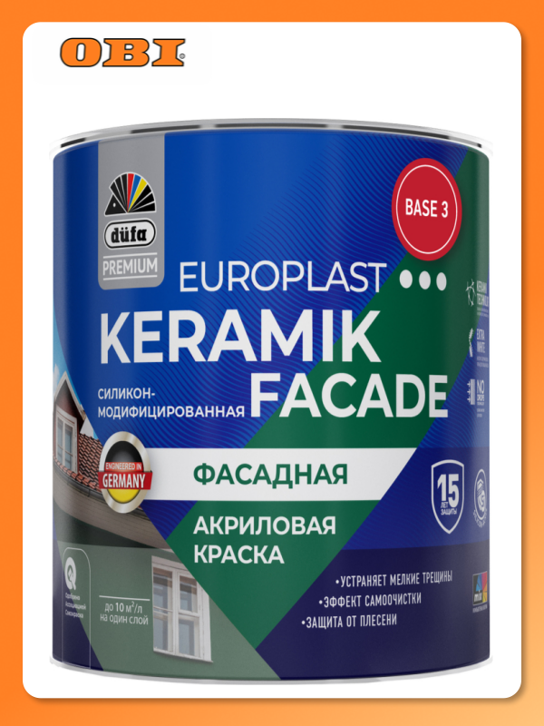 Краска Dufa Premium Europlast Keramik Facade фасадная  база 3  0 9 л