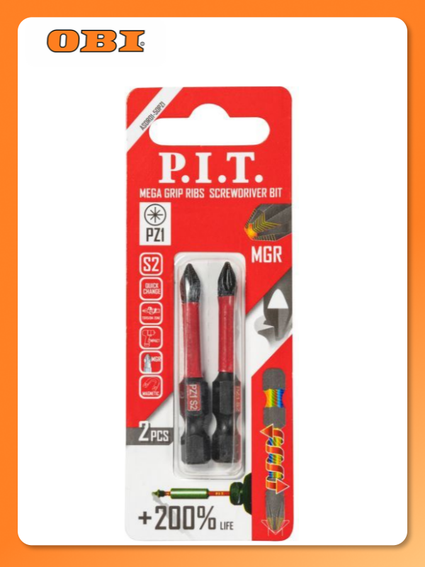 Бита ударная P.I.T односторонняя крестообразная PZ1 50 мм