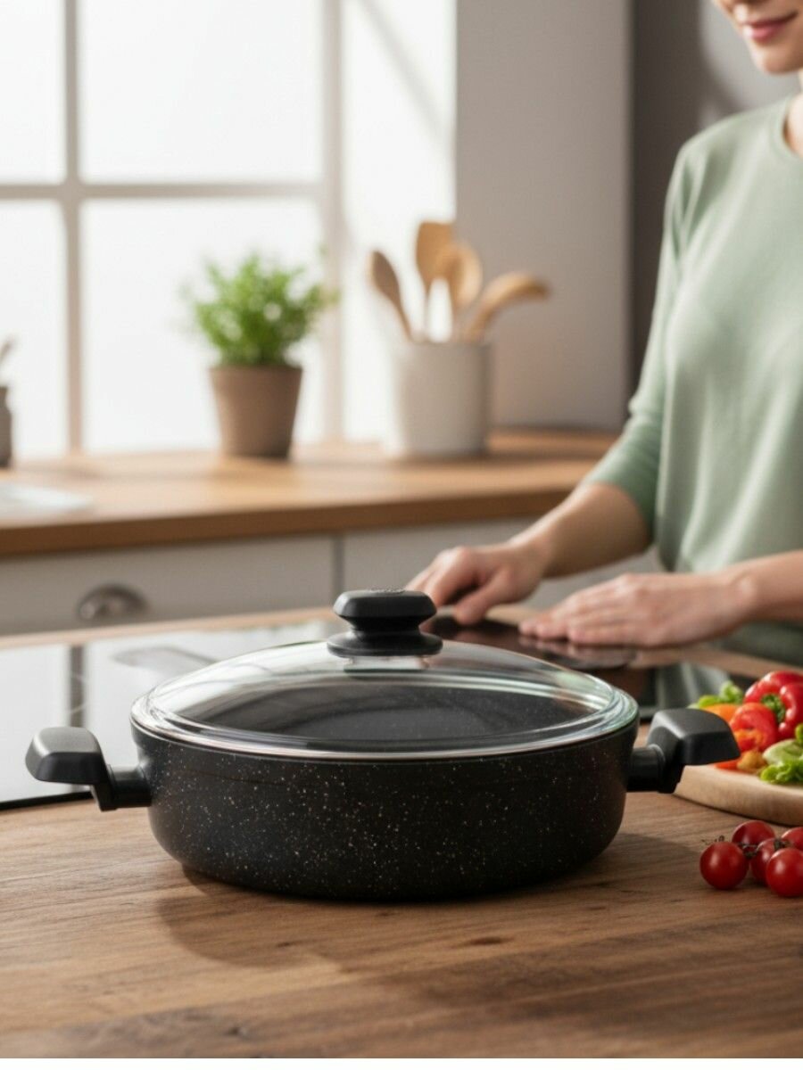 Сотейник Ornella антипригарный покрытием с крышкой 26*7 см