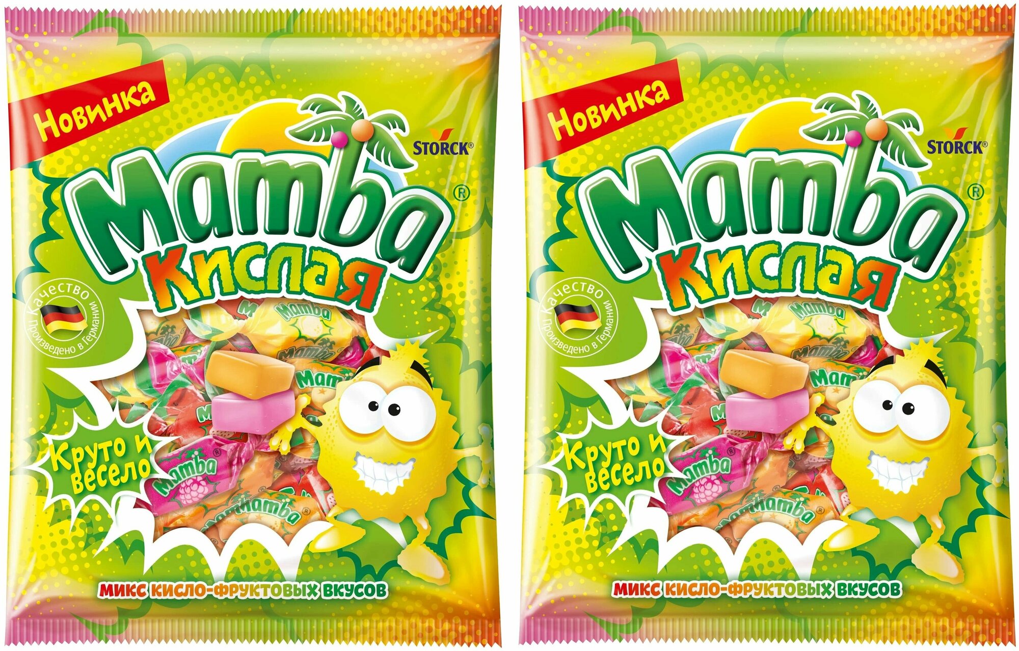 Конфеты жевательные, "Mamba", "Кислая", 70г 2 шт