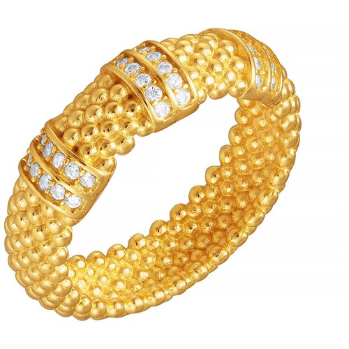 фото Element47 широкое ювелирное кольцо из серебра с кубическим цирконием set14972_ko_001_yg, размер 19