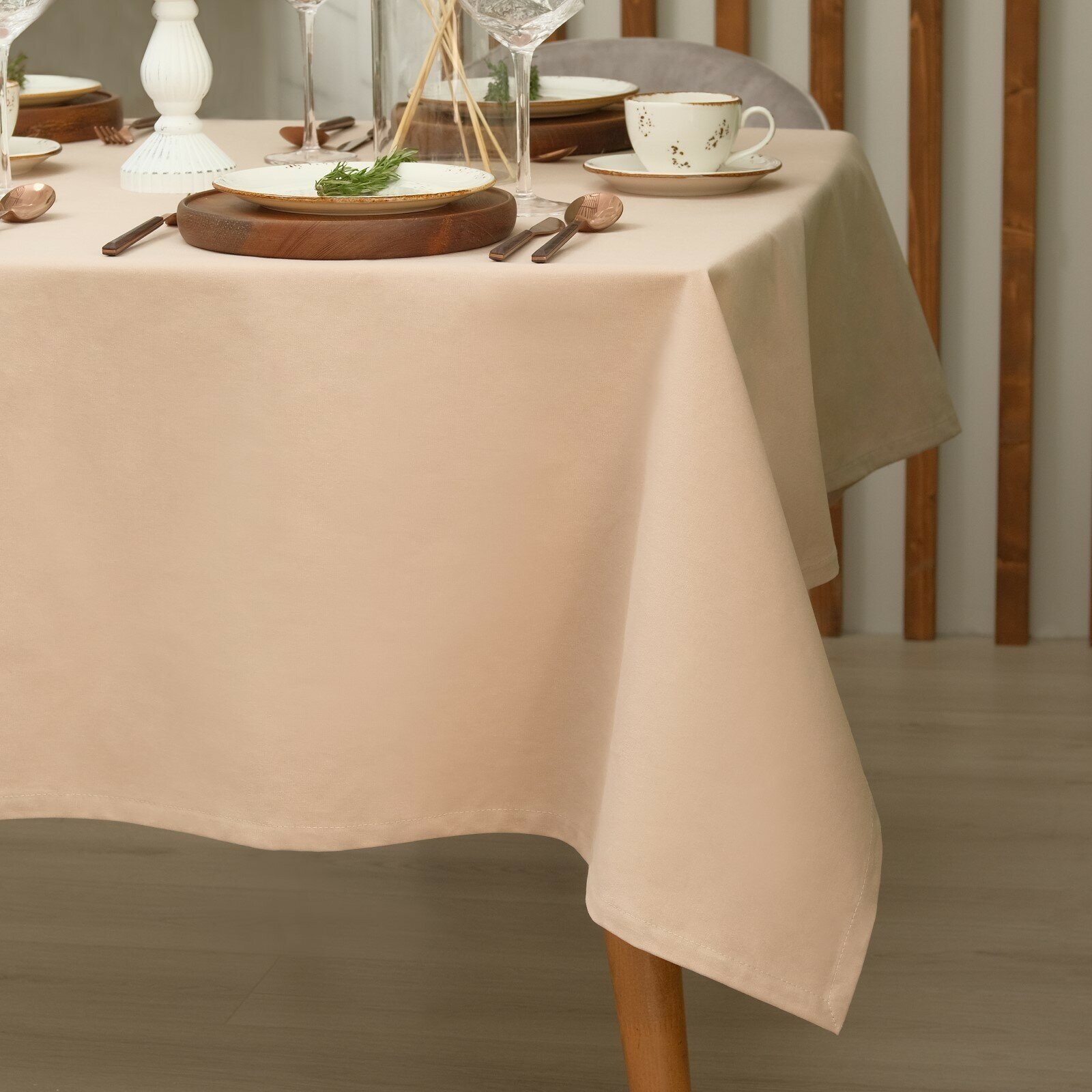 Скатерть Этель Kitchen 150х250 см цвет бежевый 100% хлопок саржа 220 г/м2