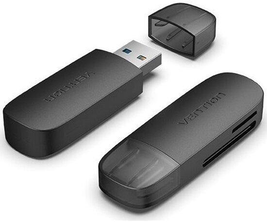 Картридер Vention USB 3.0 (SD+TF) Черный