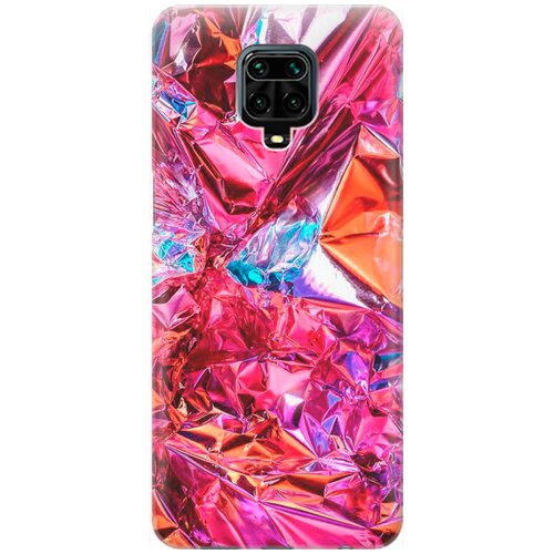 фото Re:pa накладка transparent для xiaomi redmi note 9s / note 9 pro с принтом "розовая фольга"