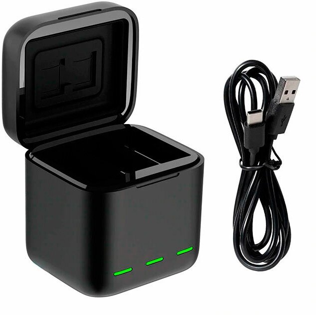 Зарядное устройство Telesin Charging Box на 3 аккумулятора для GoPro 9/10/11 Black