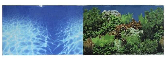 Фон двухсторонний PRIME Синее море/Растительный пейзаж 50х100см (9063/9071) - фотография № 2