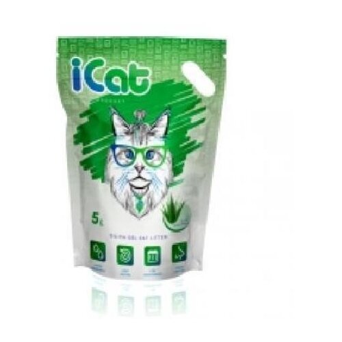 iCat Aloe силикагелевый наполнитель для кошачьих туалетов, с ароматом Алоэ Вера 5 л (2 шт)
