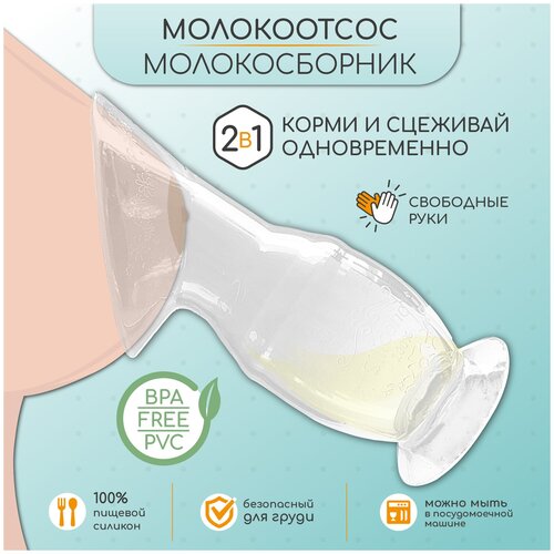 Силиконовый молокоотсос Amarobaby /молокосборник /Молокоотсосы для кормящих мам