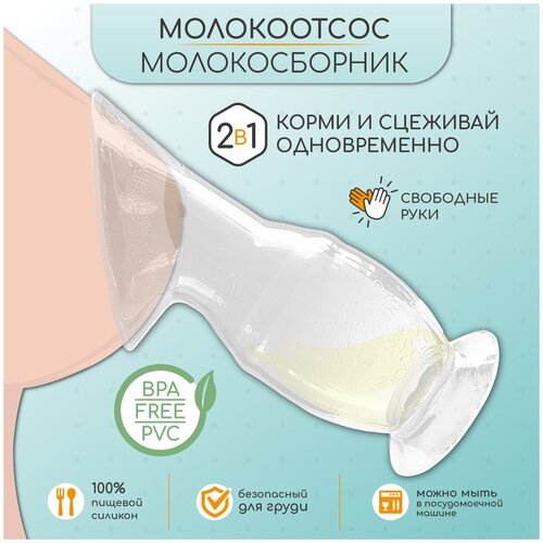 фото Силиконовый молокоотсос amarobaby /молокосборник /молокоотсосы для кормящих мам