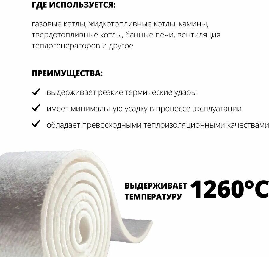 Огнеупорное керамическое стекловолокно Cerablanket 1000х610х25 — фото 1