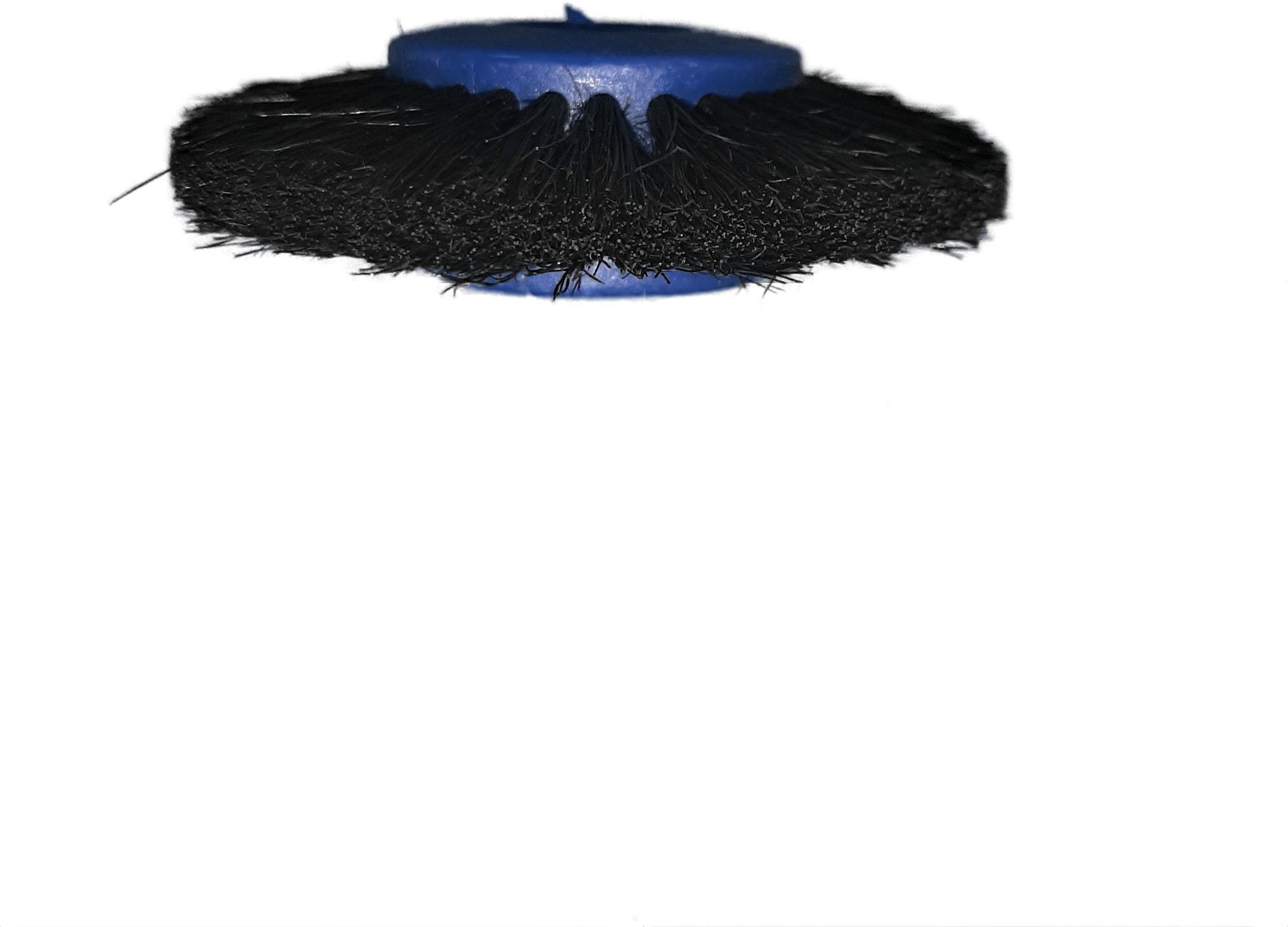 Щётка для шлифмотора натуральная чёрная жёсткая 4-х рядная диаметр 80мм(основание - синий пластик)