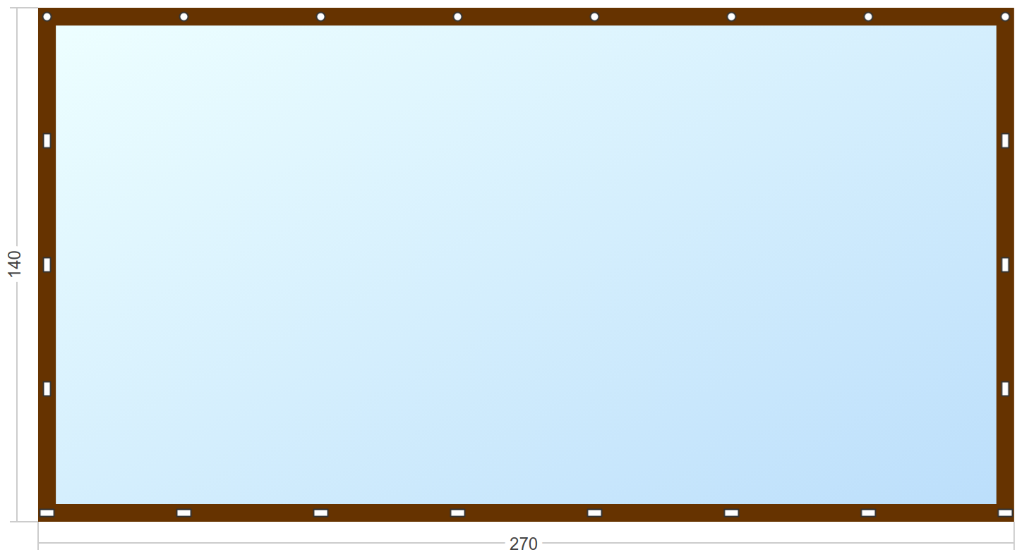 Мягкое окно Софтокна 270х140 см, Прозрачная пленка 0,7мм, Скоба-ремешок, Коричневая окантовка, Комплект для установки - фотография № 3