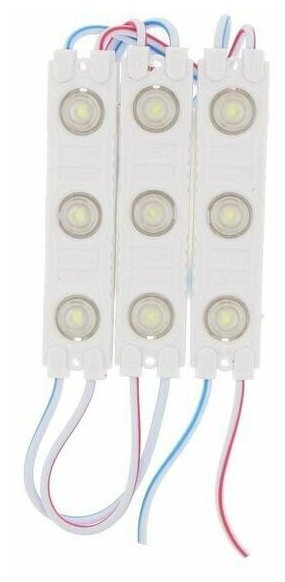 Светодиодная подсветка салона 12 В, 3 LED, 5.8x1.3 см, IP68, 1.2 Вт, свет белый, 3 шт.