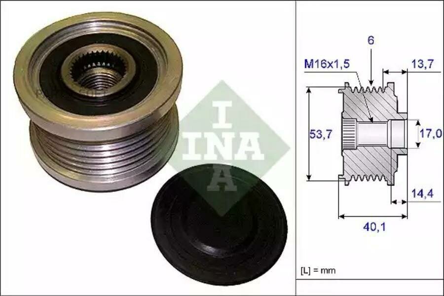 INA 535020210 шкив генератора OPL ASTRA J/ASTRA SPORTS TOURER 14-16/13CDTI 09-, F-563424. XX F-580007. XX