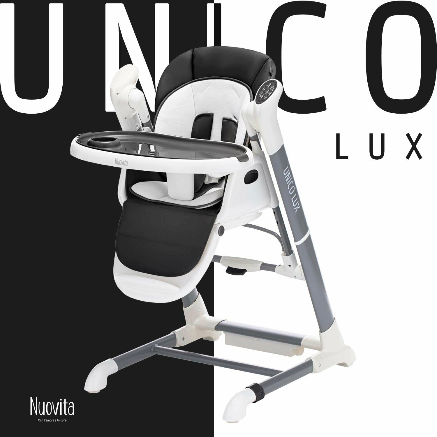 Стульчик для кормления Nuovita Unico lux с электронным устройством качения (цвета в ассорт.) Polini Kids - фото №2