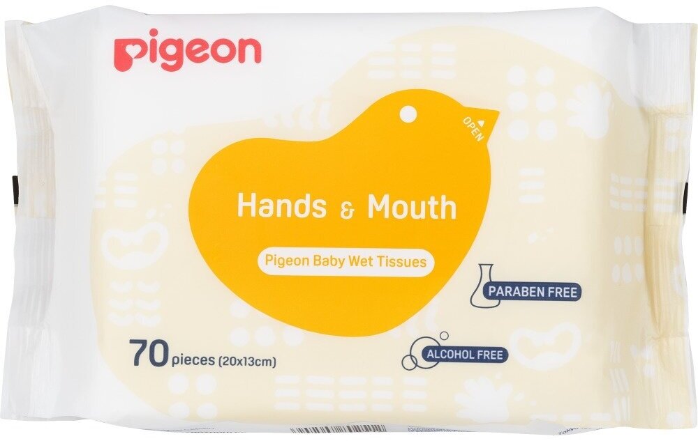 Влажные салфетки Pigeon детские, для рук и рта, 70 шт (80251)