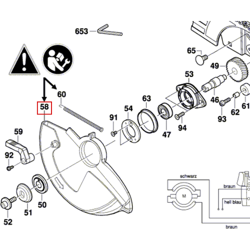 Кожух защитный пилы циркулярной GKS 235 Turbo BOSCH 1600A00XZ2 угольные щетки для циркулярной пилы bosch gks 600 артикул 1619p10063