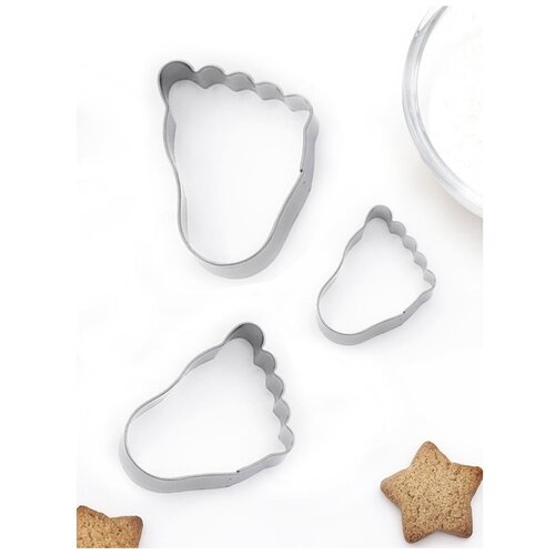 фото Набор форм для вырезания печенья "следы", 3 шт доляна